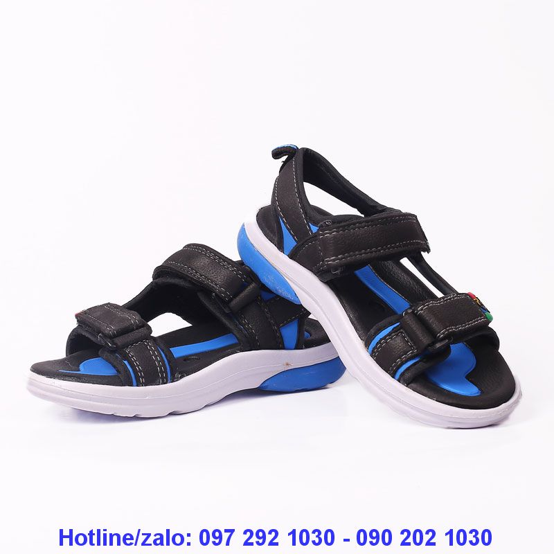 Giày sandal có quai 40538 đen sọc xanh