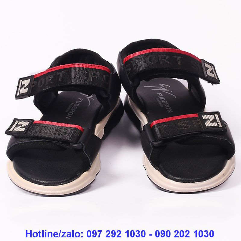 Giày sandal có quai 4063 đen sọc đỏ